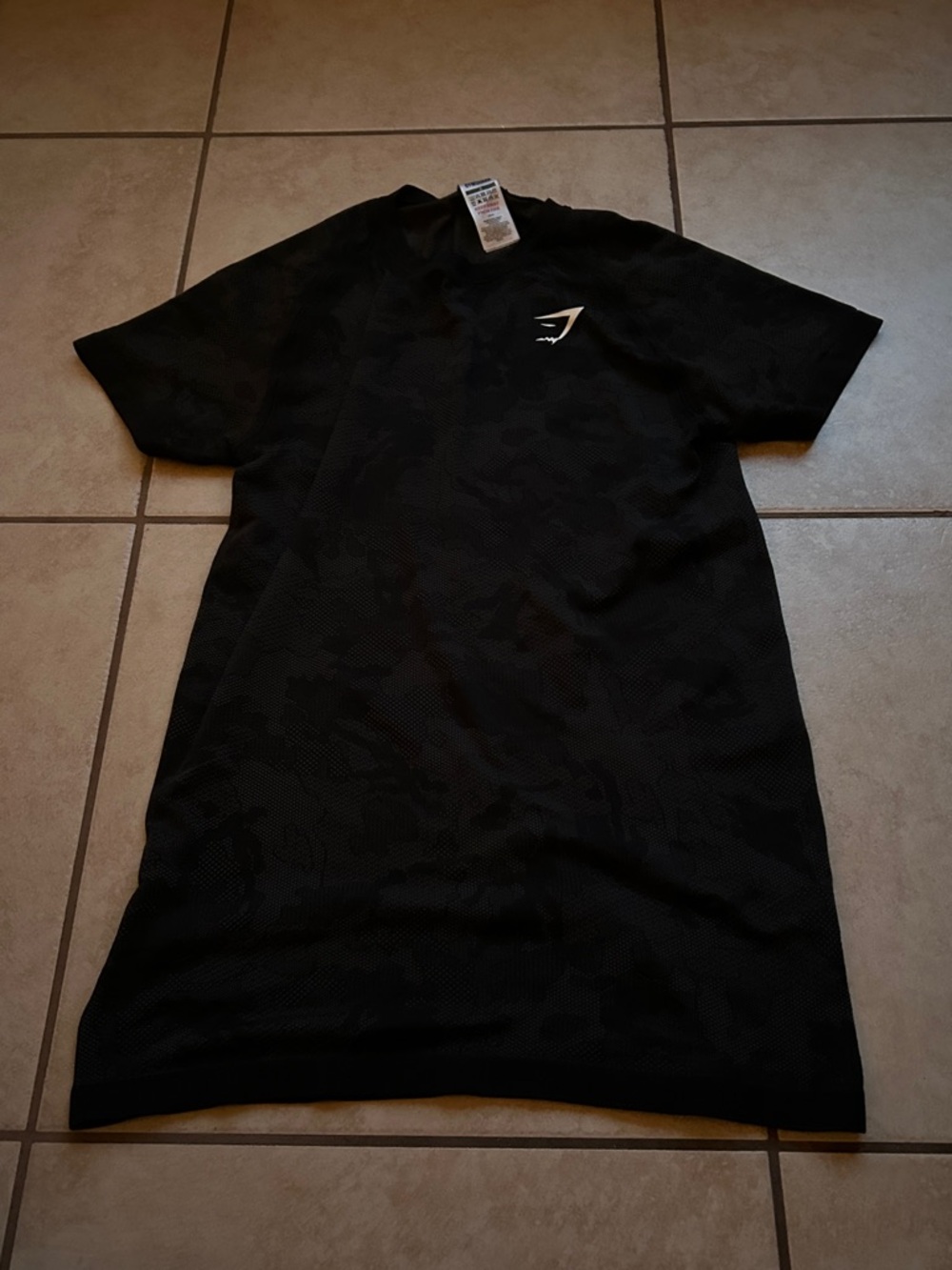 Gymshark Men’s Black Short Sleeve Training Tee with White Logo